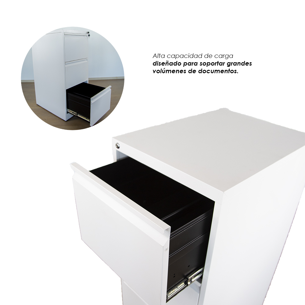 Ilios Innova | Archivador Metálico 3 Cajones con Cerradura  de Alta Capacidad y Recubrimiento Anticorrosión