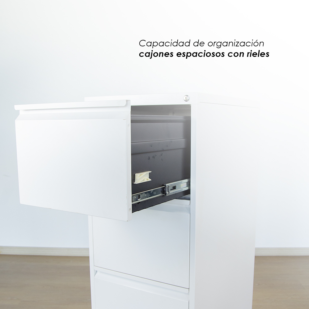 Ilios Innova | Archivador Metálico 3 Cajones con Cerradura  de Alta Capacidad y Recubrimiento Anticorrosión