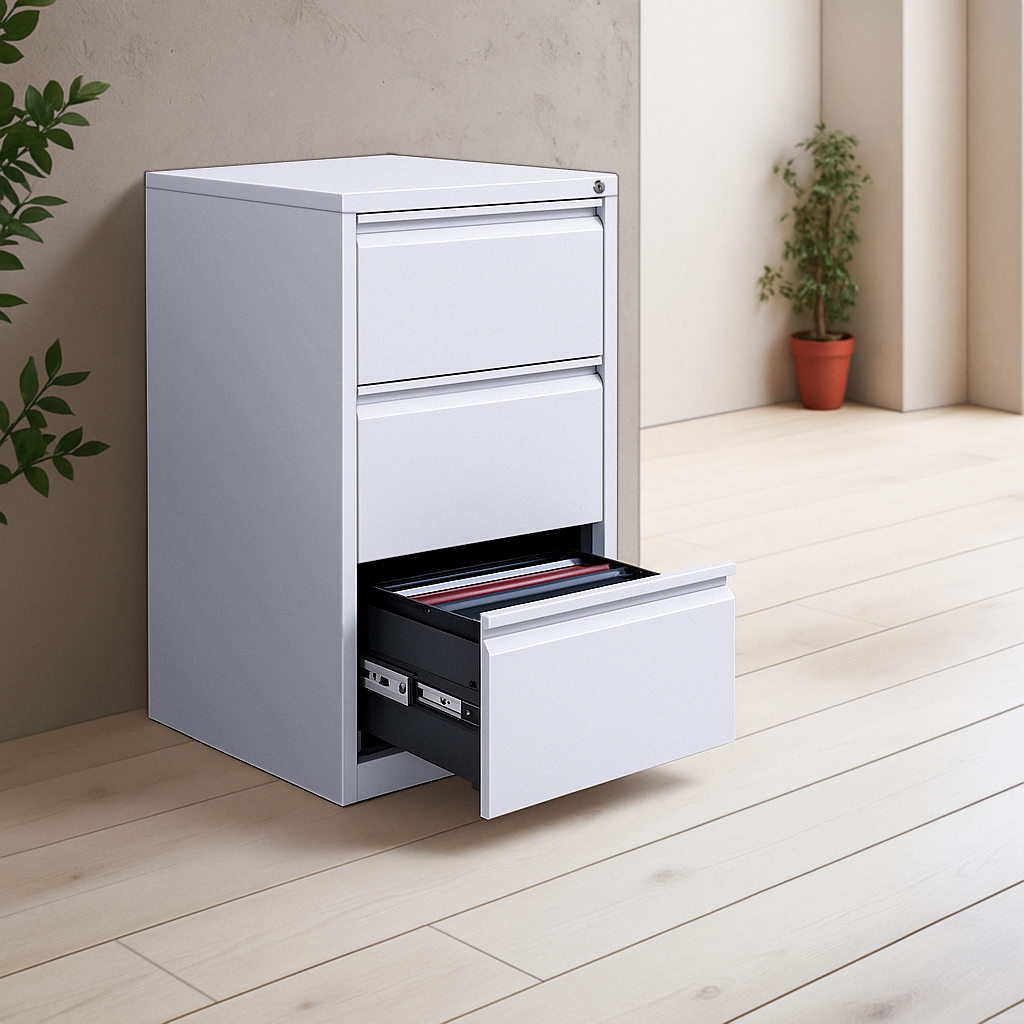 Ilios Innova | Archivador Metálico 3 Cajones con Cerradura  de Alta Capacidad y Recubrimiento Anticorrosión
