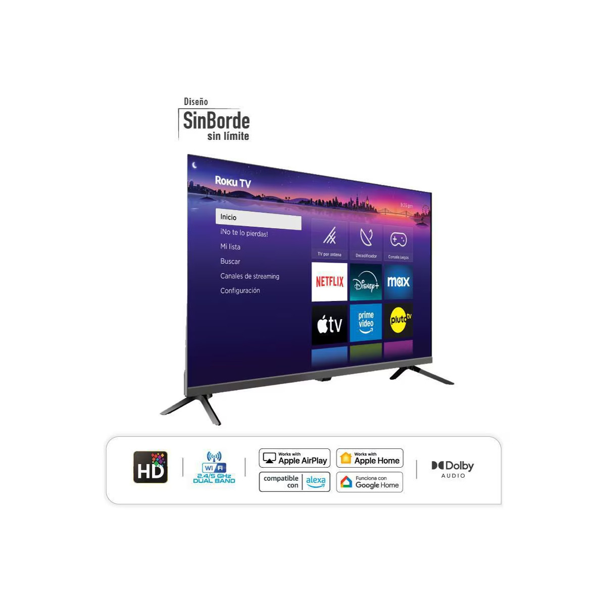 Pantalla Smart TV LED de 32 pulgadas HD HYLED3257RIM con Roku TV
