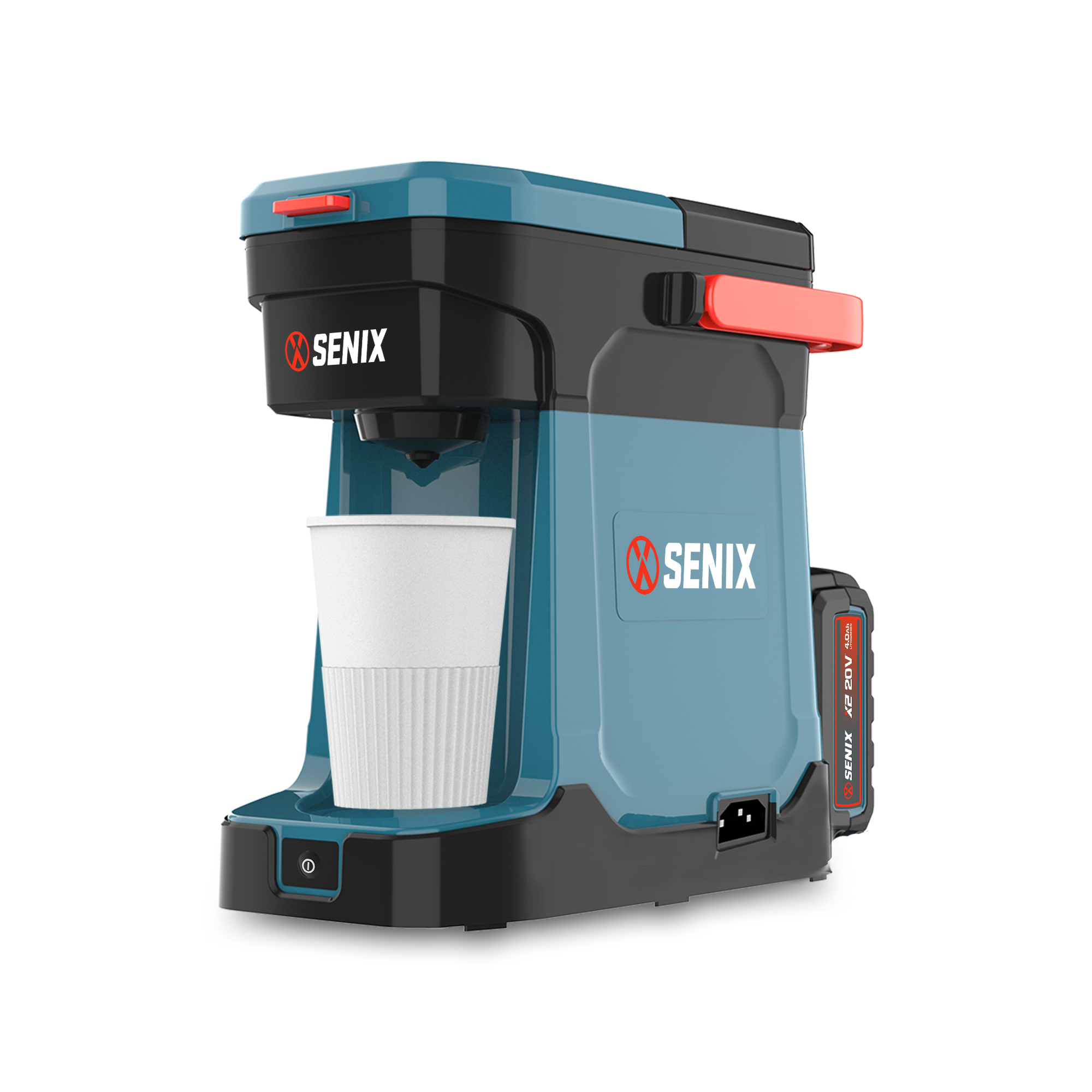 Cafetera Hibrida portatil, DC/AC SENIX con accesorios, 20V