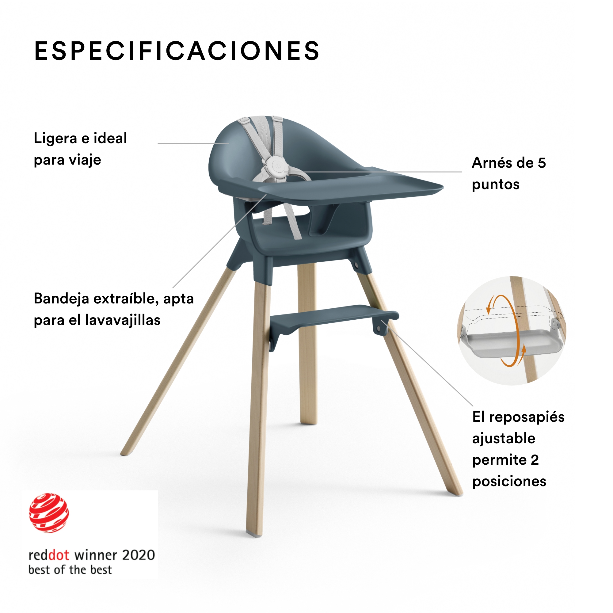 Silla Alta Stokke Clikk Fjord Blue