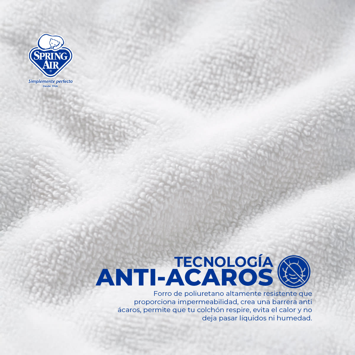 Cubre Colchon King Size Towel-Tech, Tecnología Skin System. Impermeable, Anti ácaros, Hipoalergénico y Transpirable
