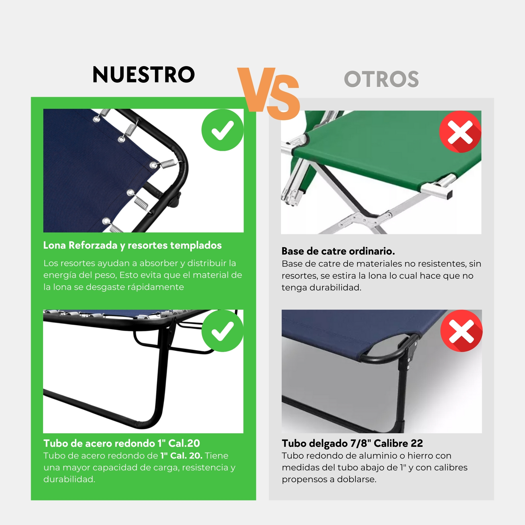 Catre Clásico de Lona de Poliéster Plastificada Ojillada MOD: KSL-MARINO.
