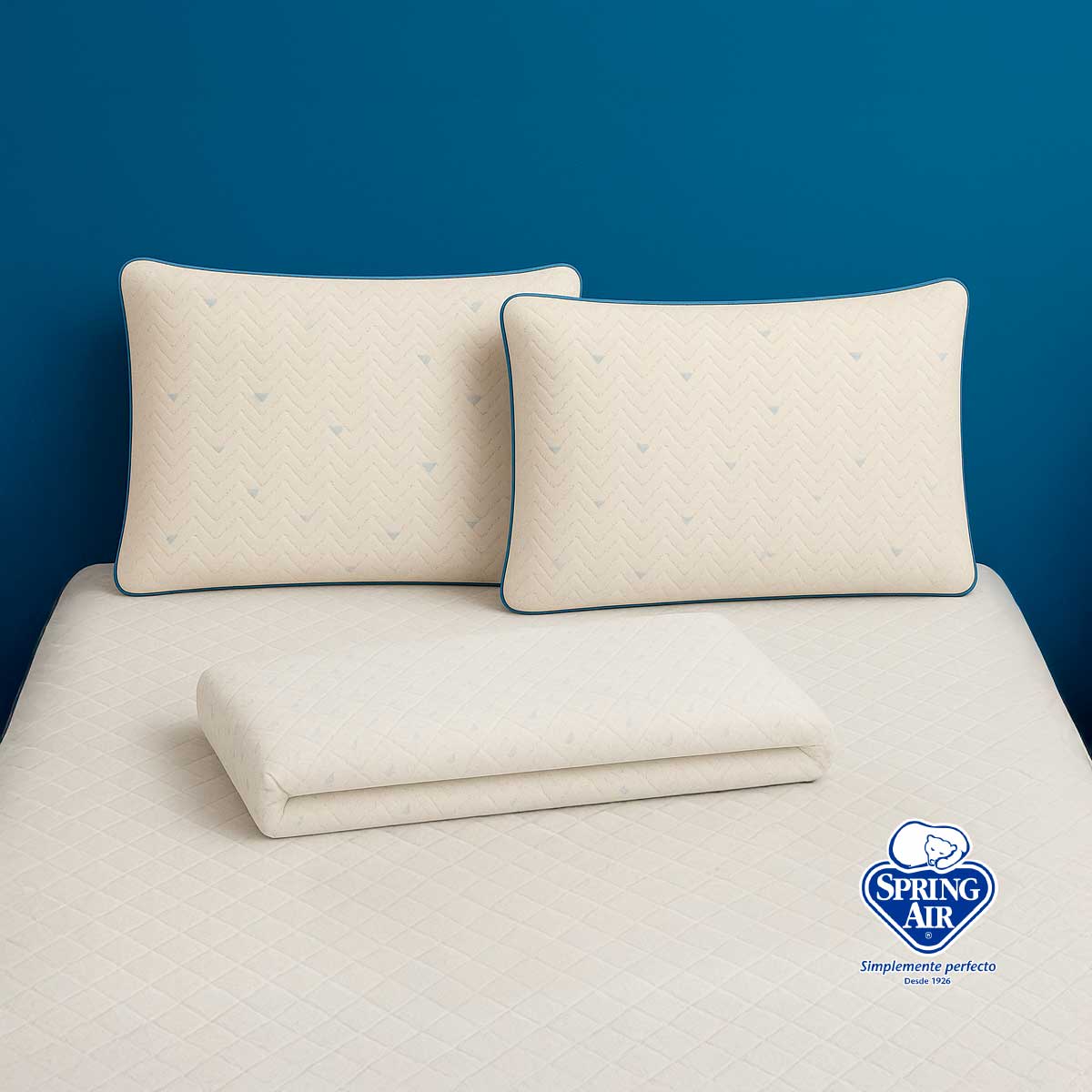 2 Almohadas Cool Sleep + Cubre Colchón King Size Freeze