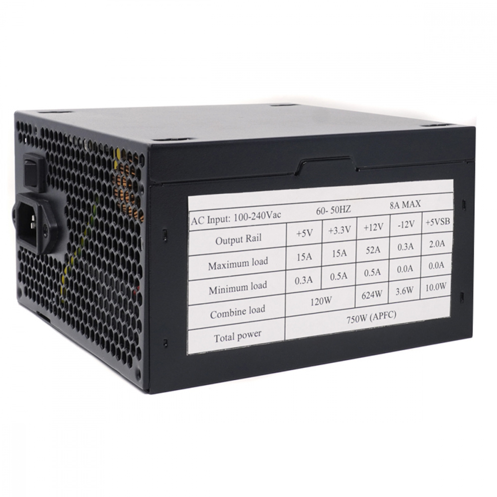 Fuente de Poder Naceb NA-0626 80 PLUS Bronze, 24-pin ATX, 120mm, 800W.