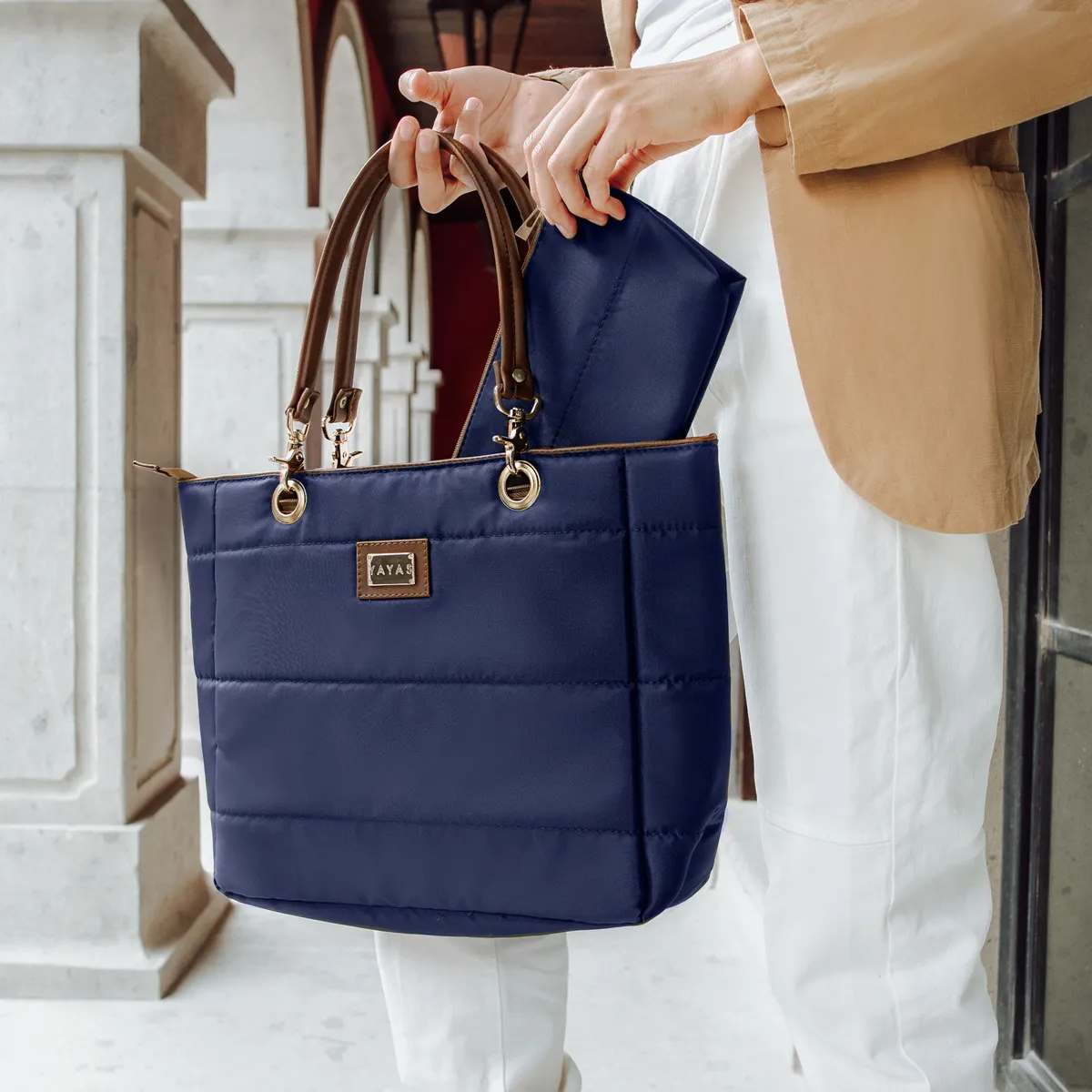 Bolsas De Mujer Bolsa Mujer Bolso Mujer Bolsa De Mujer Tote Austin Yayas Incluye Cosmetiquera Color Marino LISA