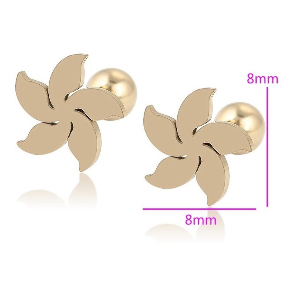 CRISTAL AMOR - Aretes Broqueles Sol Lisos Niña Oro 14k Laminado Bolita