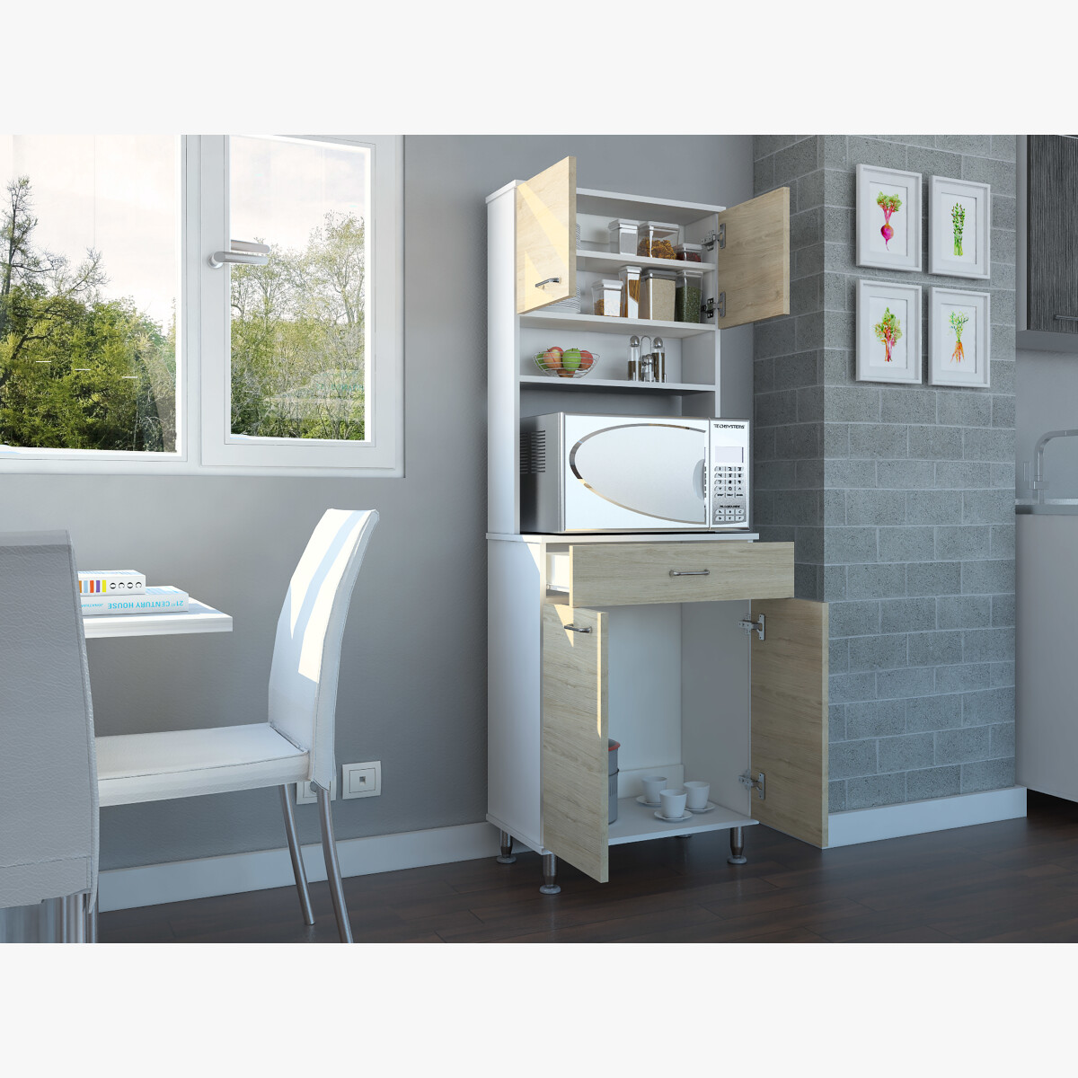 Modulo armable para cocina con espacio para horno de microondas modelo Kitchen