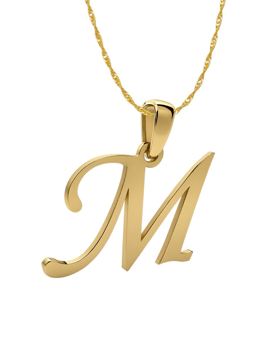 Dije Inicial Letra M Oro 14 K + Obsequio