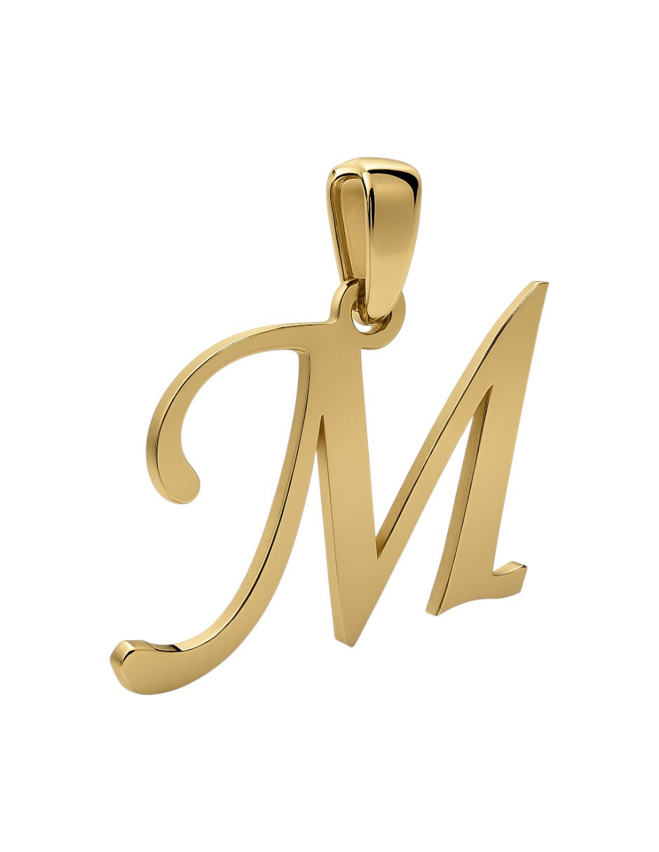 Dije Inicial Letra M Oro 14 K + Obsequio