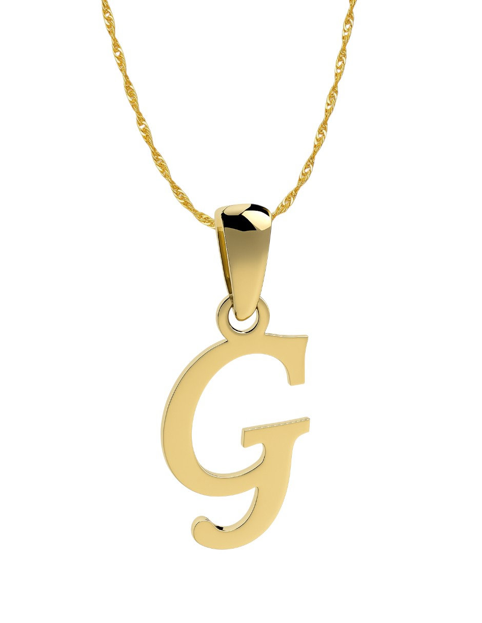 Dije Inicial Letra G Oro 14 K + Obsequio