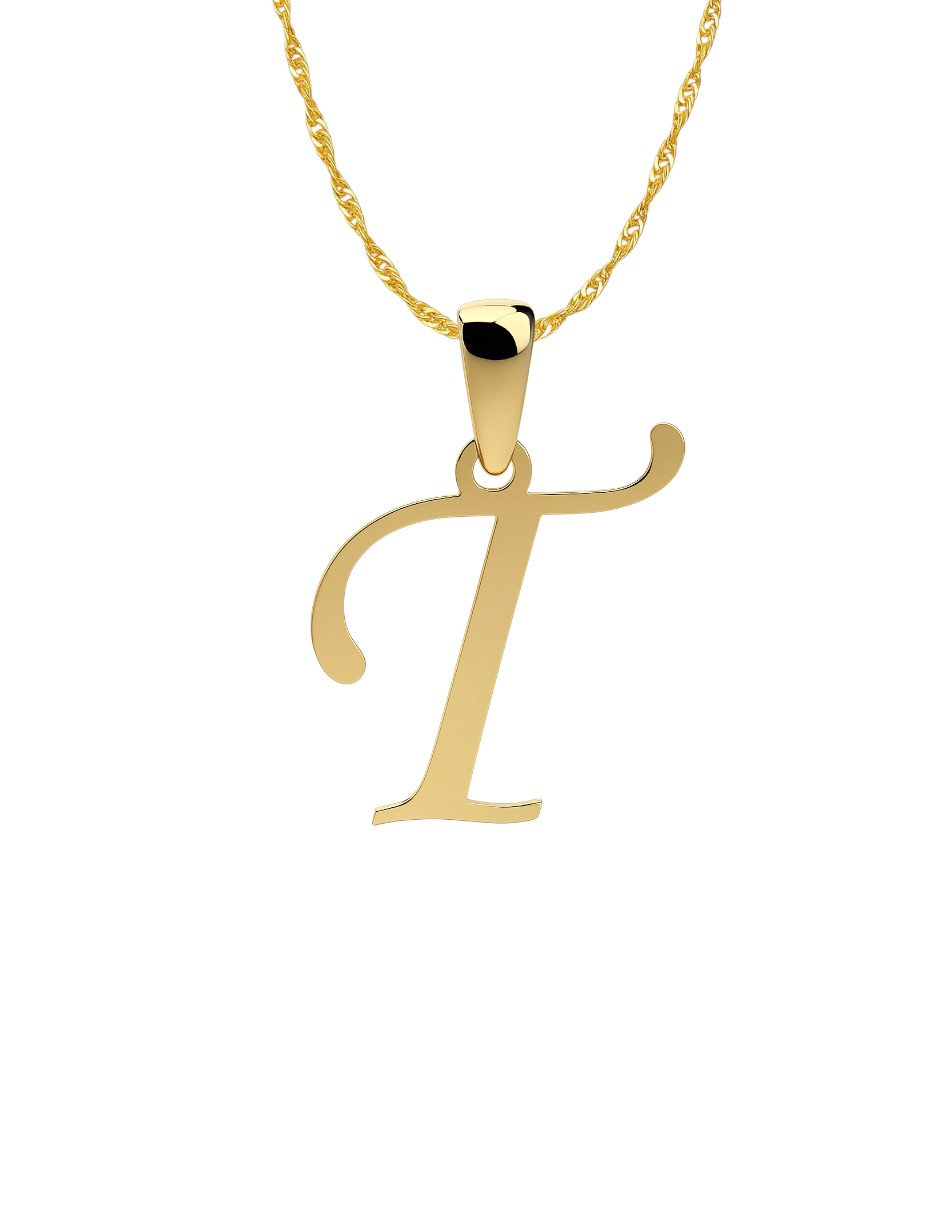 Dije Inicial Letra T Oro 14 K + Obsequio