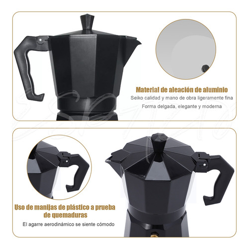 Cafetera Manual Italian Coffee Mocha Aluminio 6 Tazas