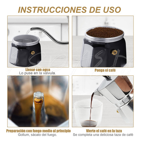Cafetera Manual Italian Coffee Mocha Aluminio 6 Tazas