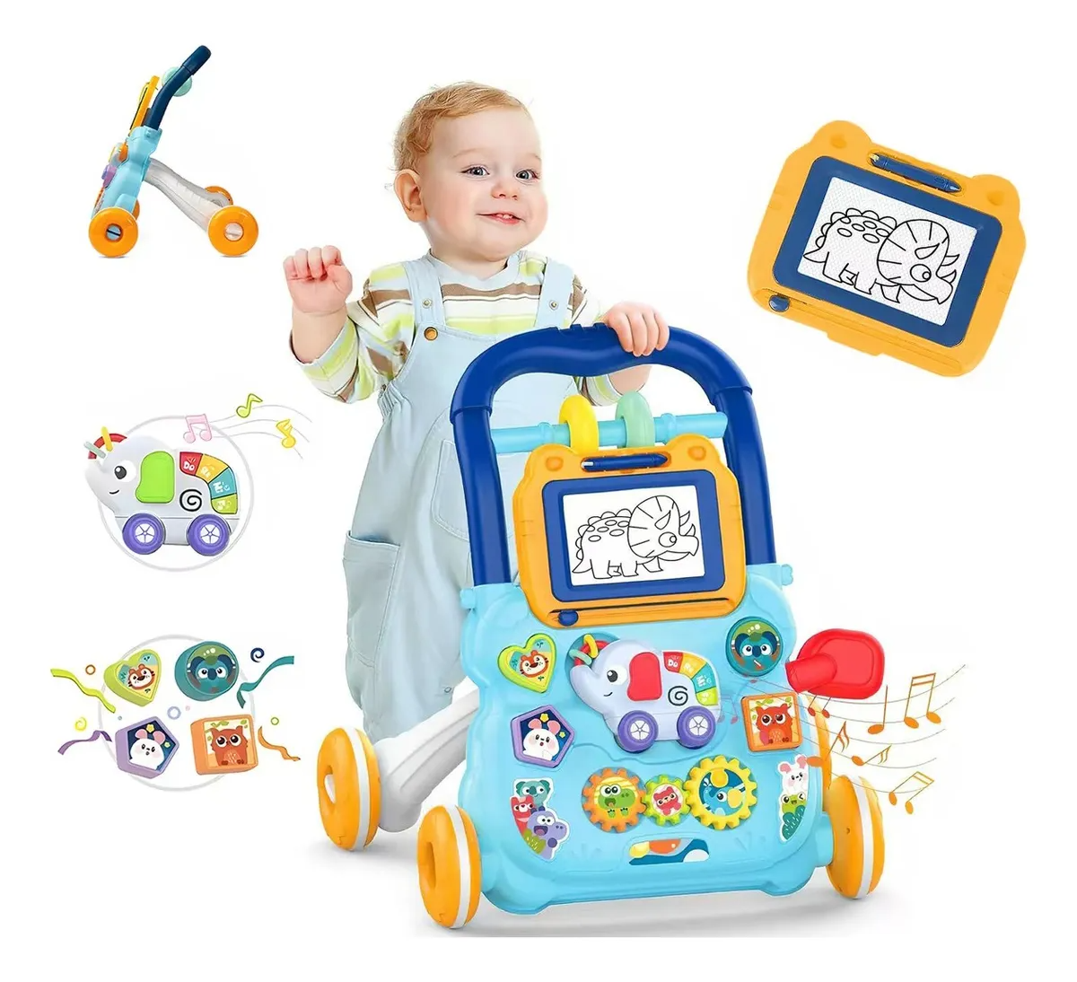 Andadera Para Bebes 3 En 1 Musical Juguete Didáctico Tablero