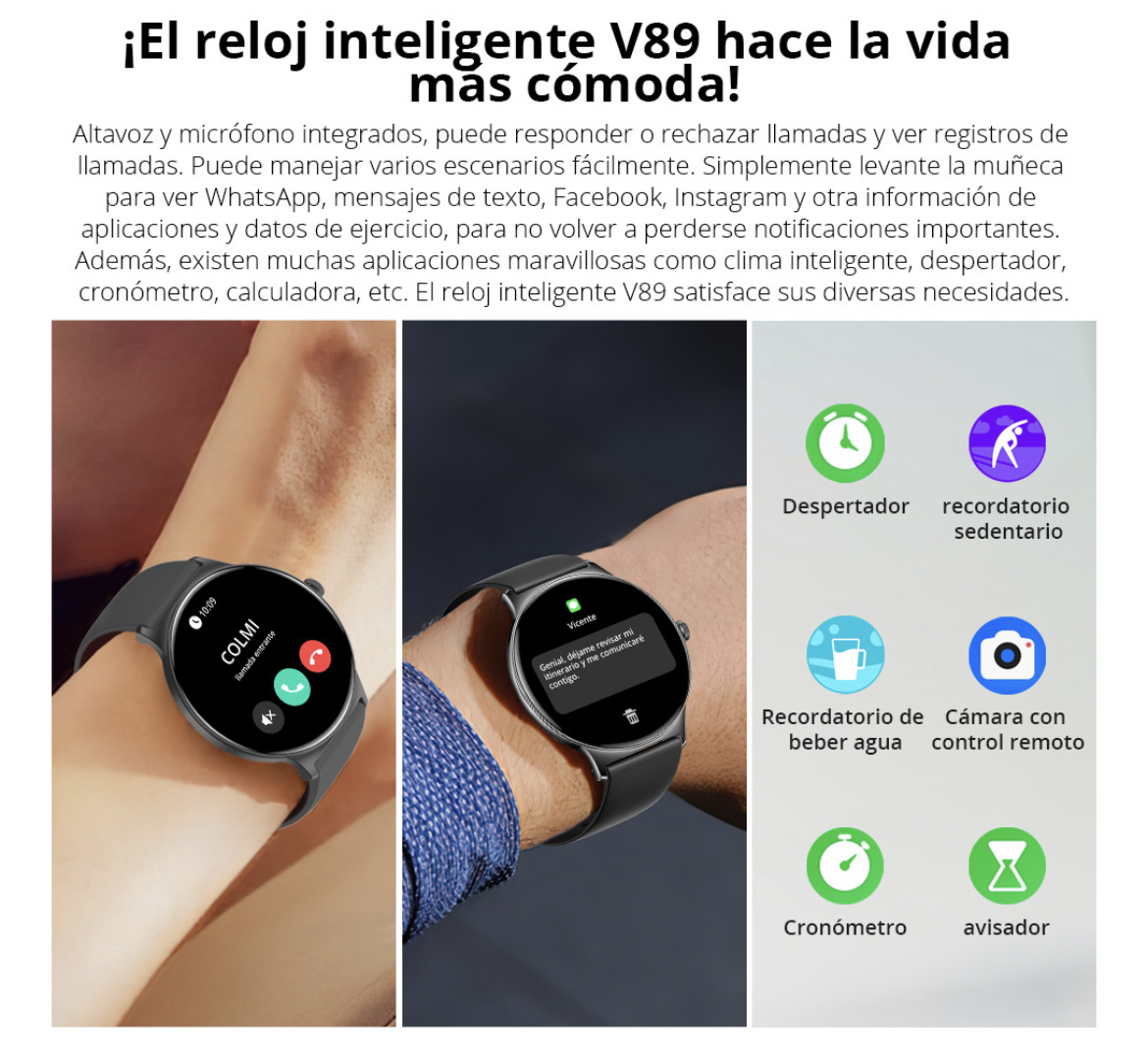 Reloj Inteligente Para Mujer Fino Y Ligero Smartwatch Amoled