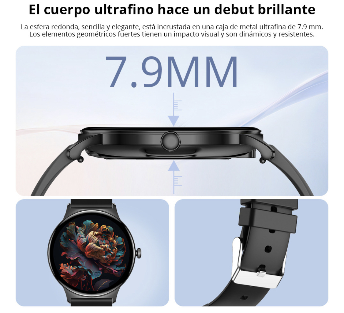 Reloj Inteligente Para Mujer Fino Y Ligero Smartwatch Amoled