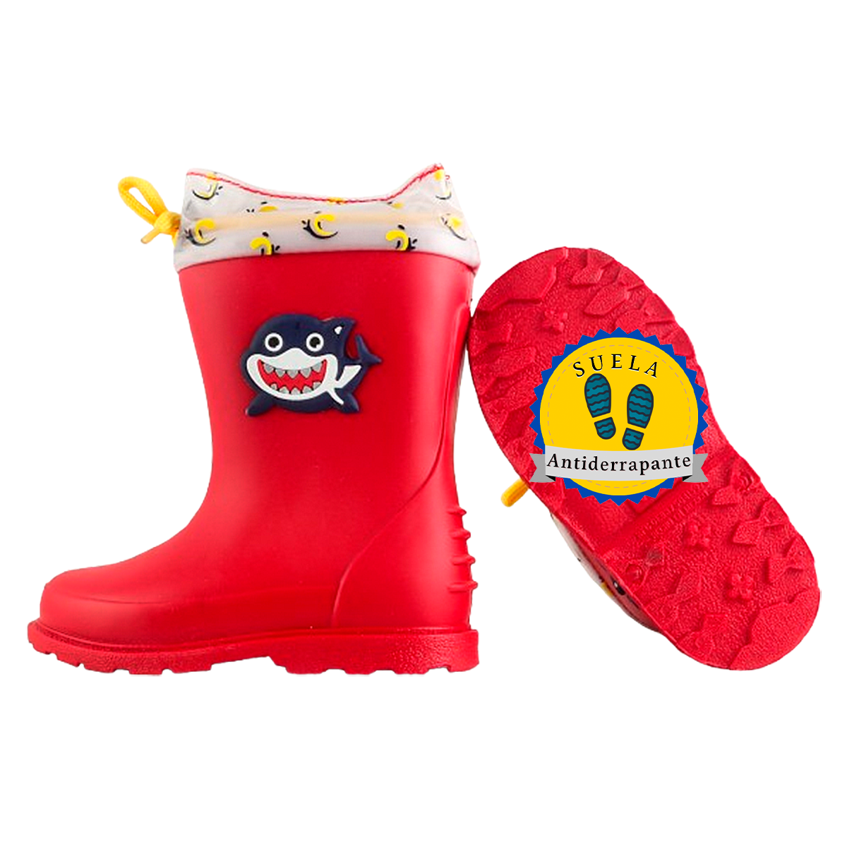 Botas Niño Lluvia Ajustable Cómodas Tiburón Shark 614-RJ
