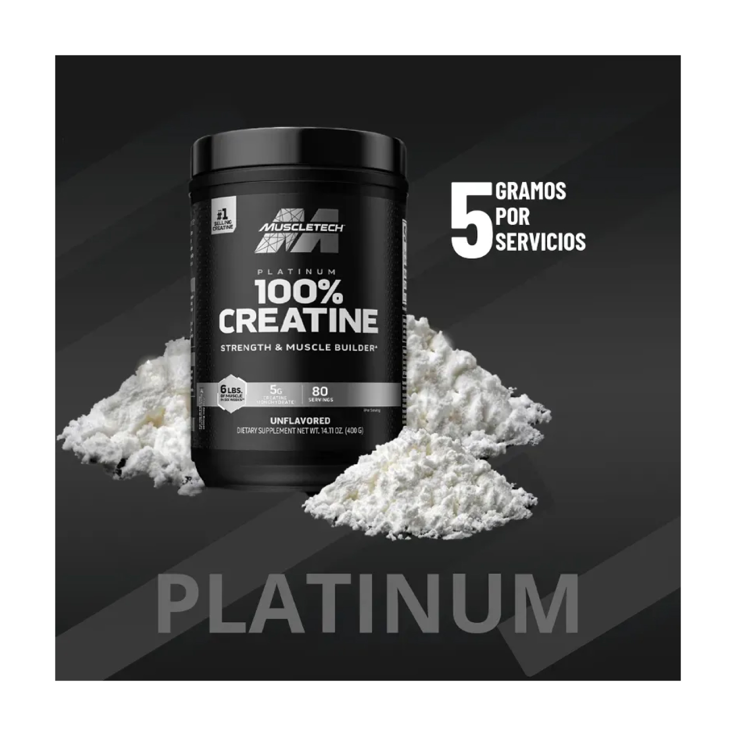 Creatina Muscletech Platinum 100% Creatine 400g 80 Serv.