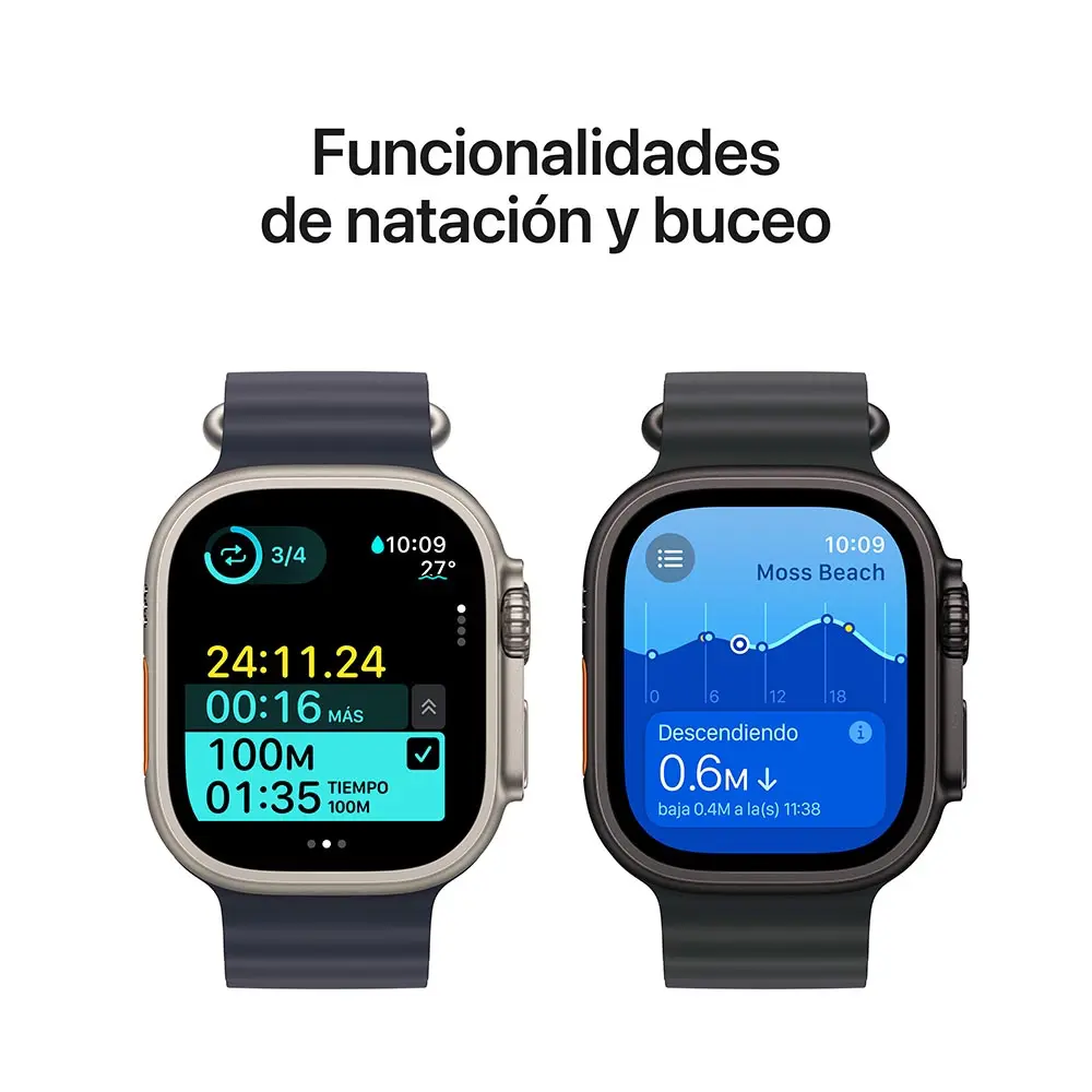Apple Watch Ultra 2 (GPS + Cellular) Caja de titanio natural 49mm con Correa Ocean Azul Marino