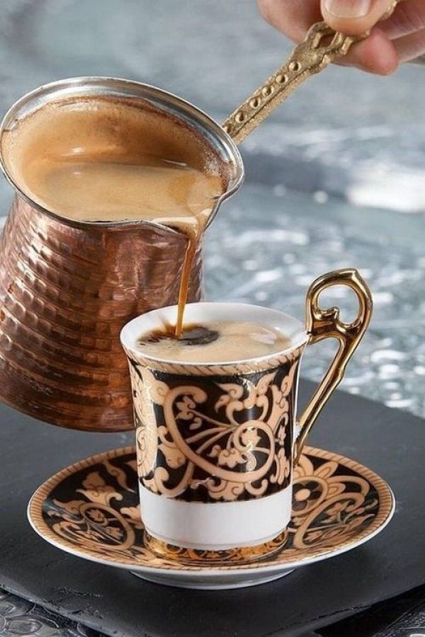 Kit Cafe + Pocillo + Taza Turca Arabe De Turquia Cafetera 