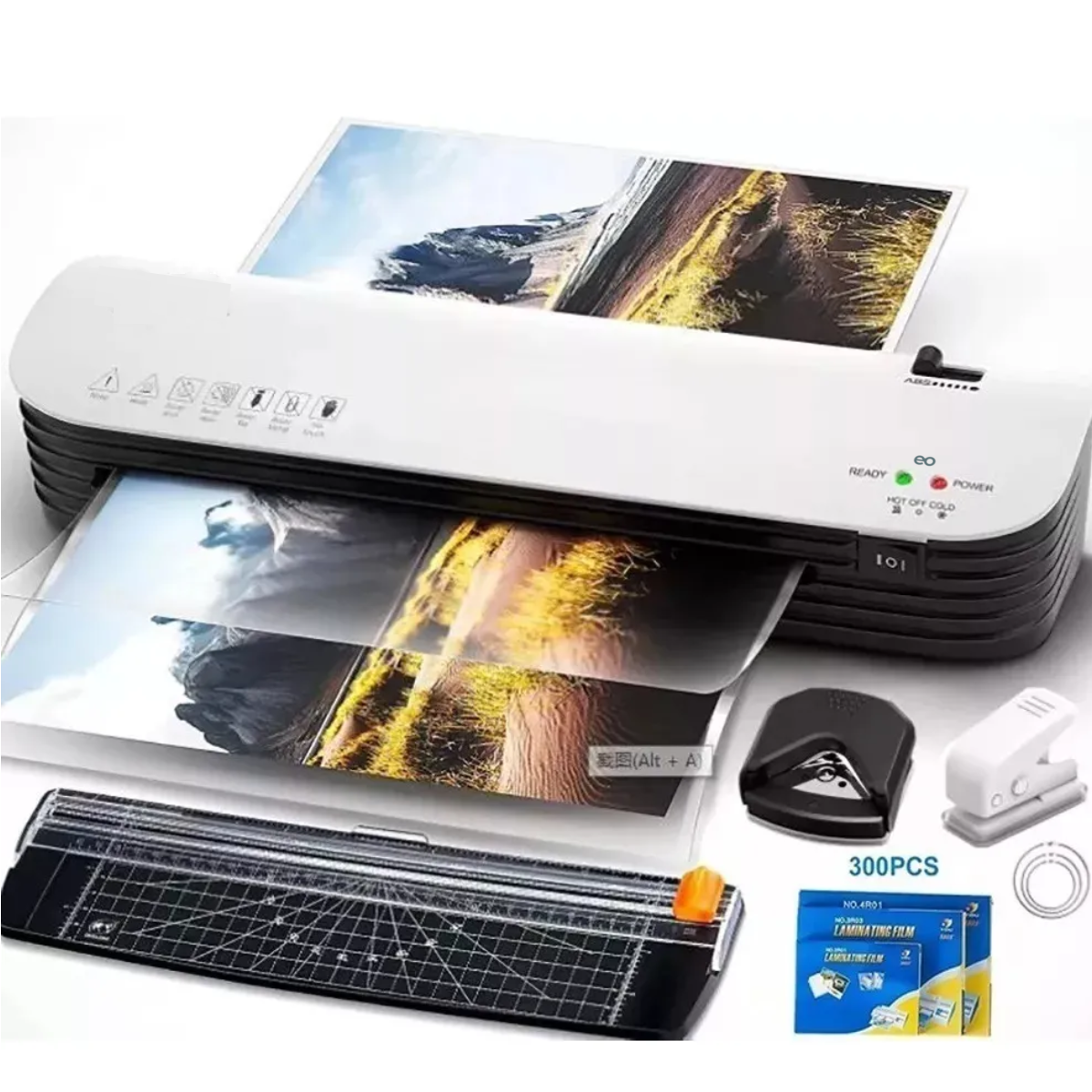 Laminadora Enmicadora Térmica/frío/cortador De Papel Con 300 Hojas De Micas