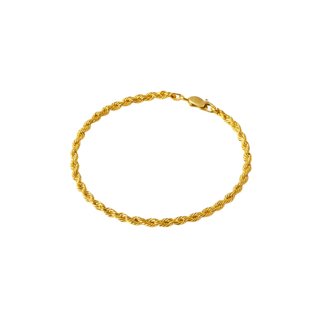 Pulsera Torzal 3 Mm X 18 Cm Oro 10 Kilates + Obsequio