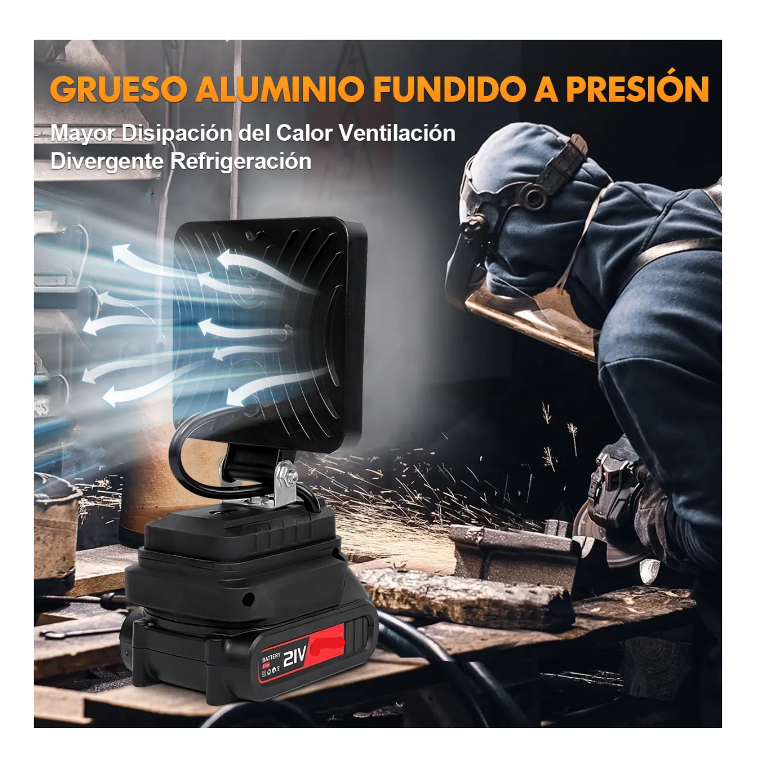 Linterna LED Recargable para Trabajo y Camping – Luz Blanca SLMXF117BK