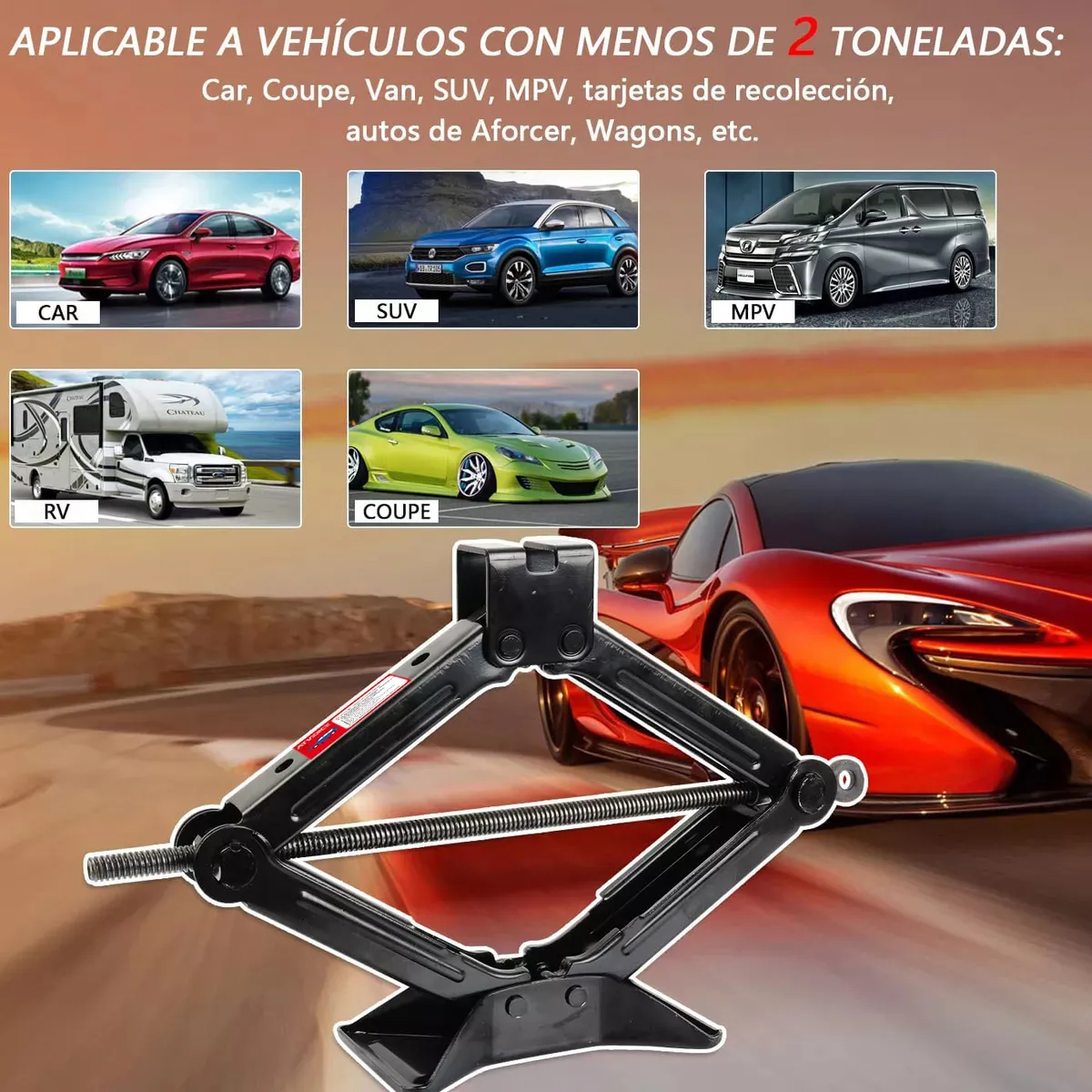 ATVERCE 2t Kit De Gato Hidraulico Portátil Para Auto Mecanico Tijera