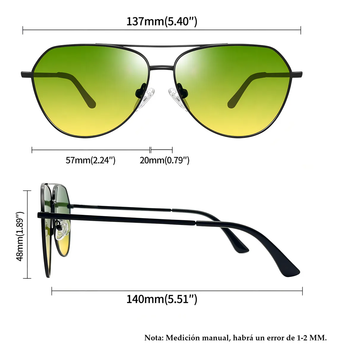 Lentes De Sol Nocturnos Uv Manejar Para Día Y Noche De Forma Gota O Piloto De Moda Unisex Diseño Negro Amarillo Para Conducción Más Segura Bloquear Luz Solar Joopin M2971
