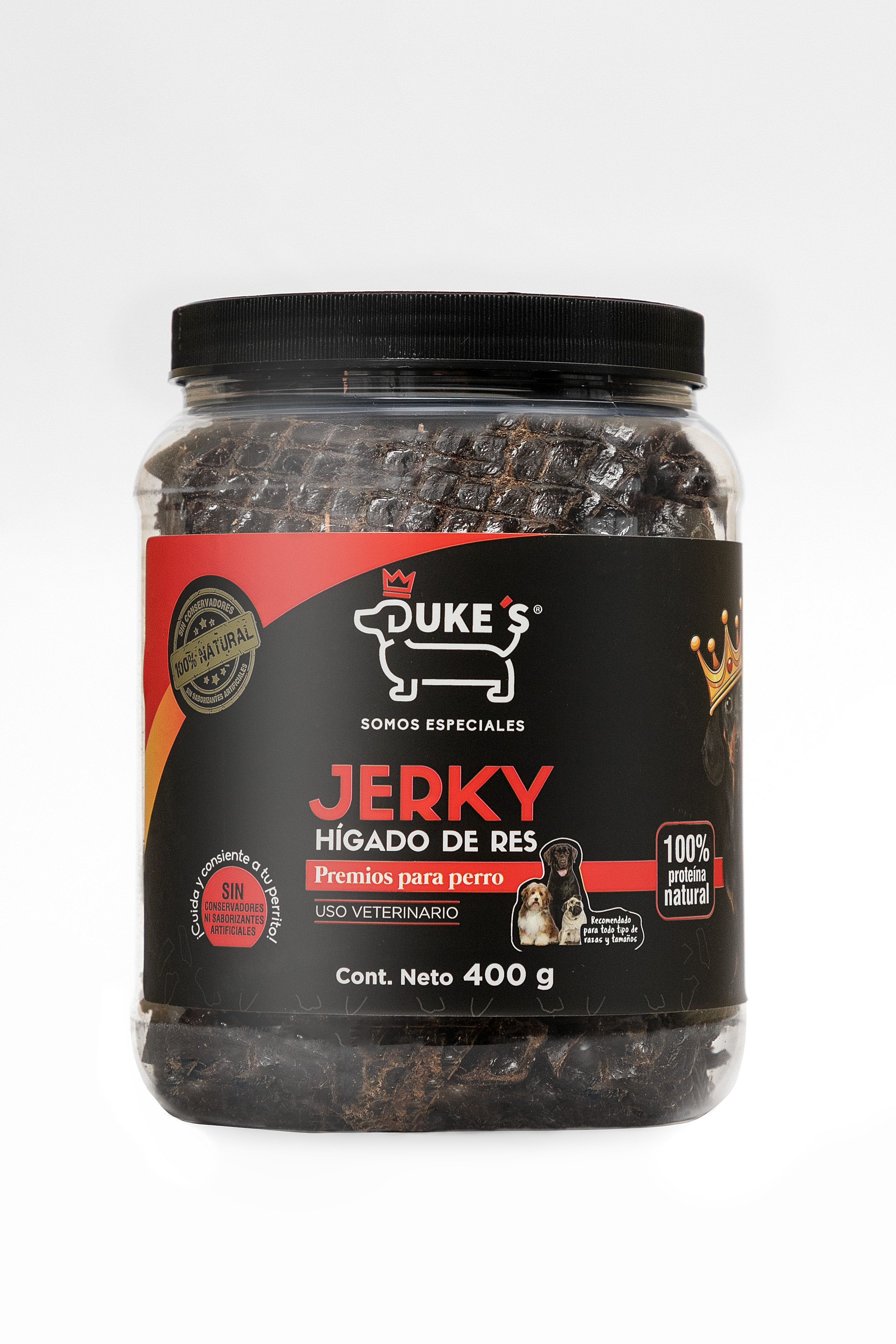 Duke's Premios Para Perros Hígado Res 400g Alto Proteína Premium 100% Natural Sin Conservadores