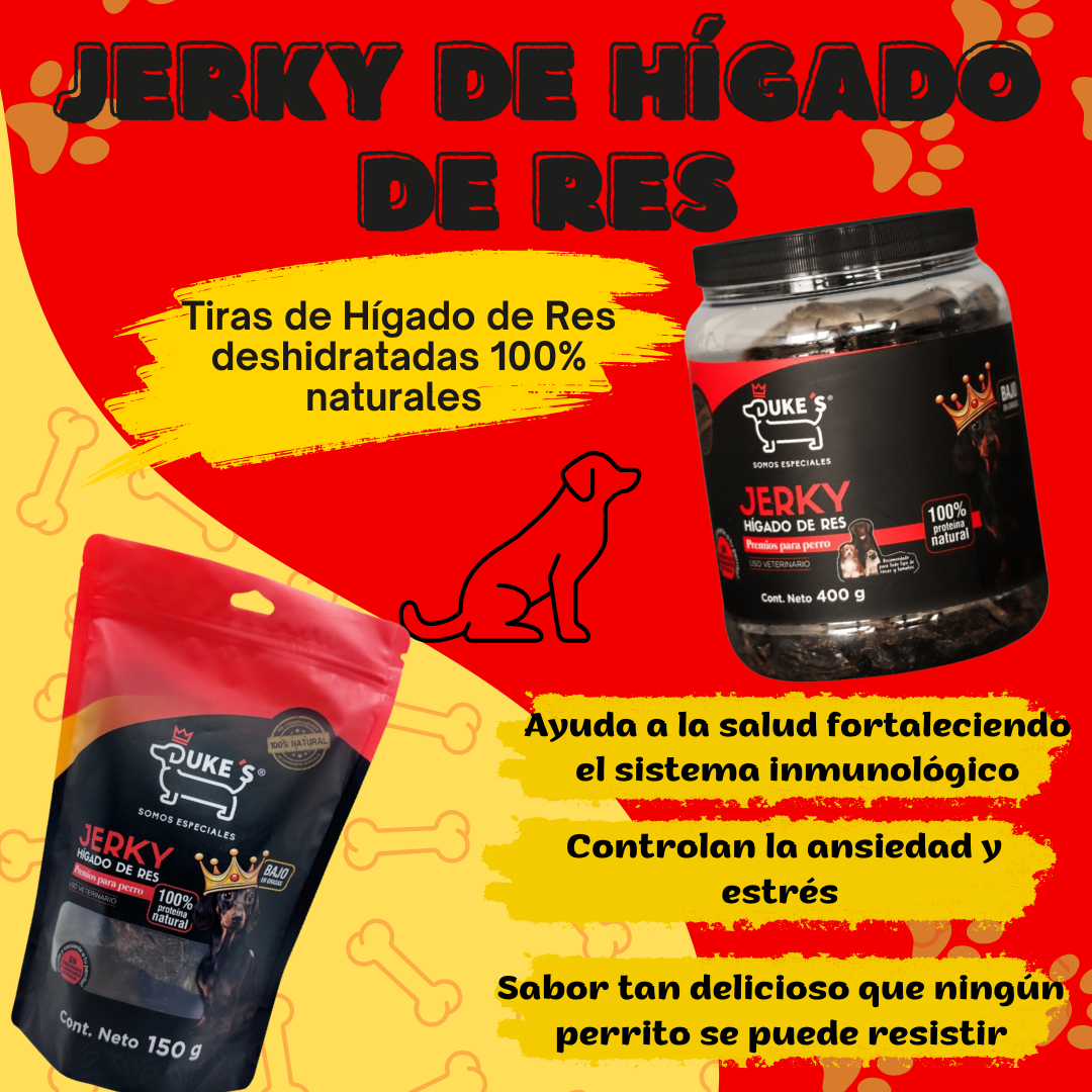 Duke's Premios Para Perros Hígado Res 400g Alto Proteína Premium 100% Natural Sin Conservadores
