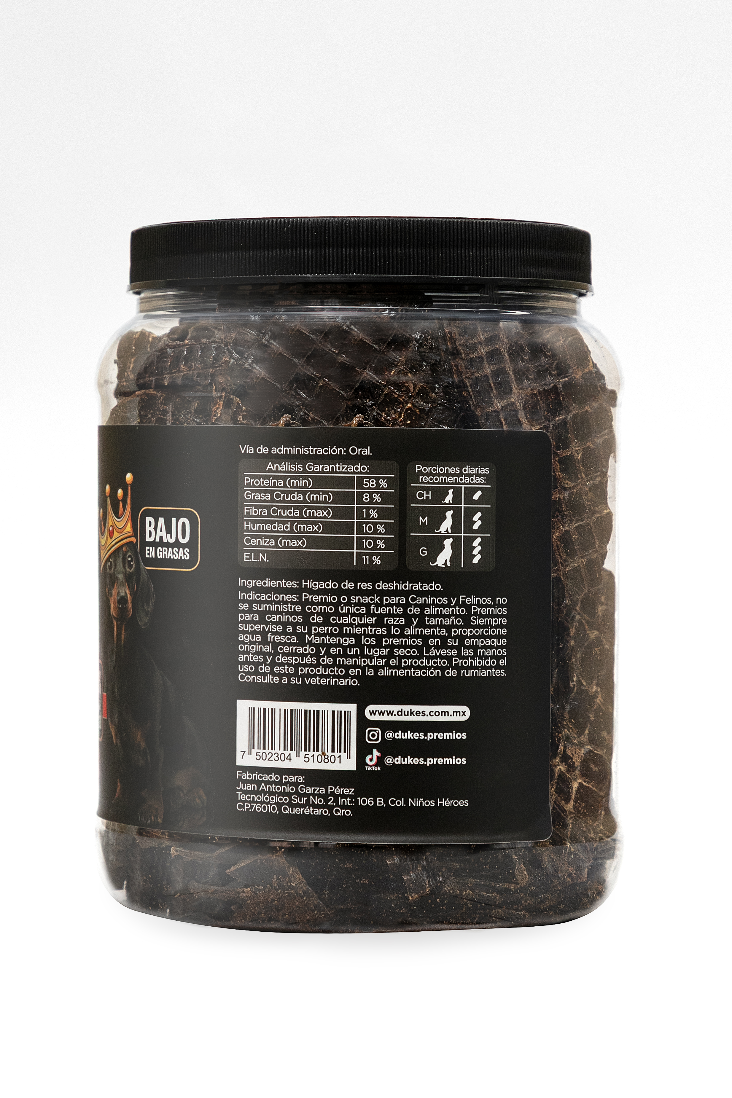 Duke's Premios Para Perros Hígado Res 400g Alto Proteína Premium 100% Natural Sin Conservadores