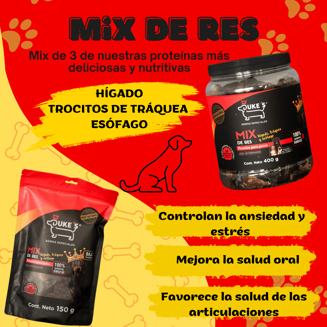 Dukes Premios Para Perros Mix Res Esófago Traquea Hígado 400g Proteína Premium 100% Natural Sin Conservadores