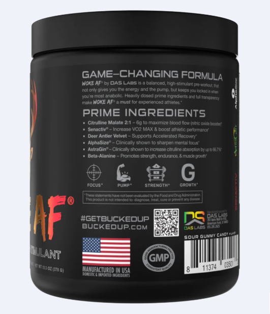 Woke AF - High Stimulant Pre-Workout-Woke AF - Pre-entrenamiento con alto contenido de estimulantes