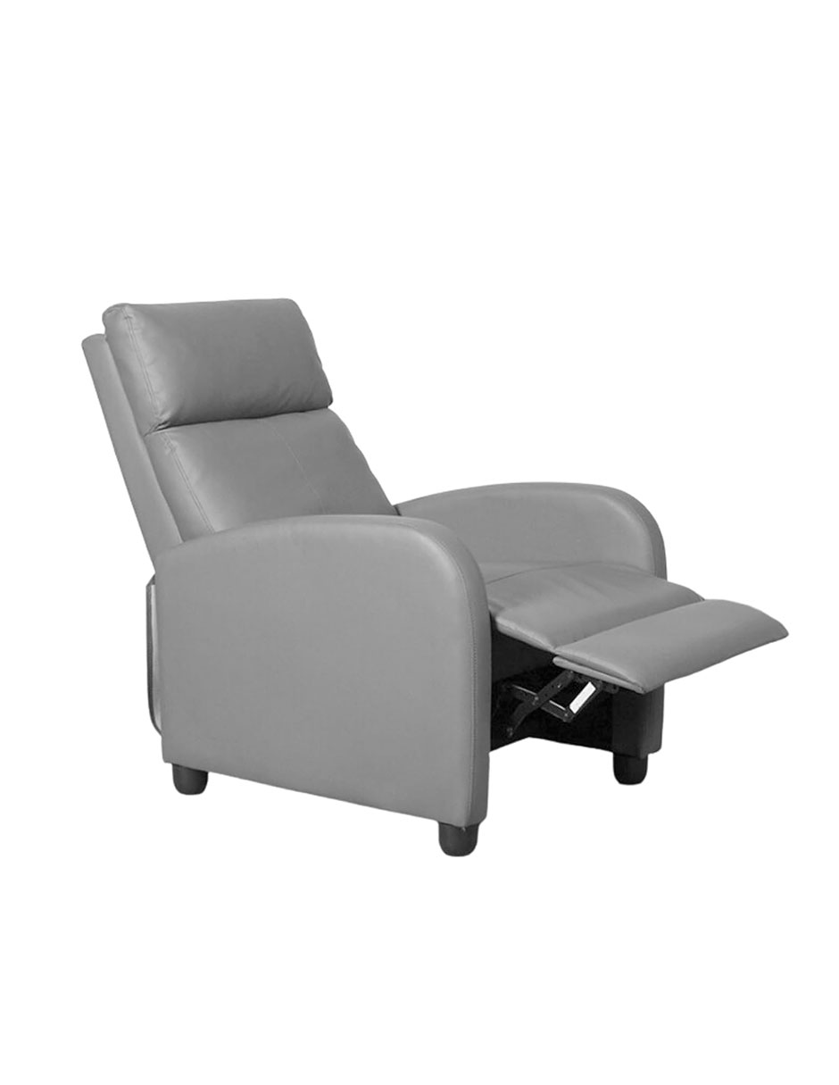 Sillón Individual Reclinable con Control Remoto Acolchonado, Gris, Bluelander