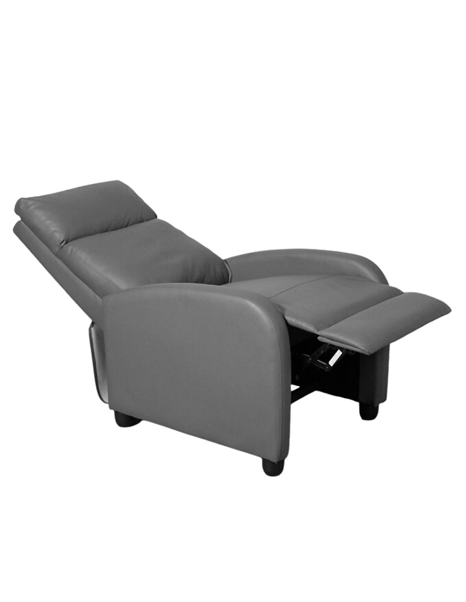 Sillón Individual Reclinable con Control Remoto Acolchonado, Gris, Bluelander