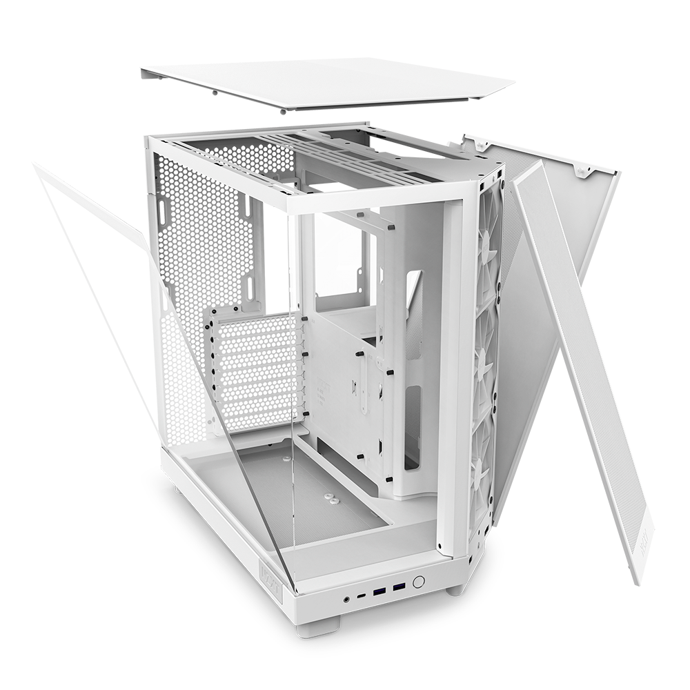 GABINETE NZXT H6 FLOW BLANCO ATX S/FUENTE CRISTAL USB 3.2 TIPO-C CC-H61FW-01