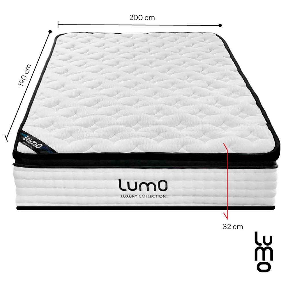 Colchon King Size Deluxe 32cm EuroTop Memory Foam Hibrido