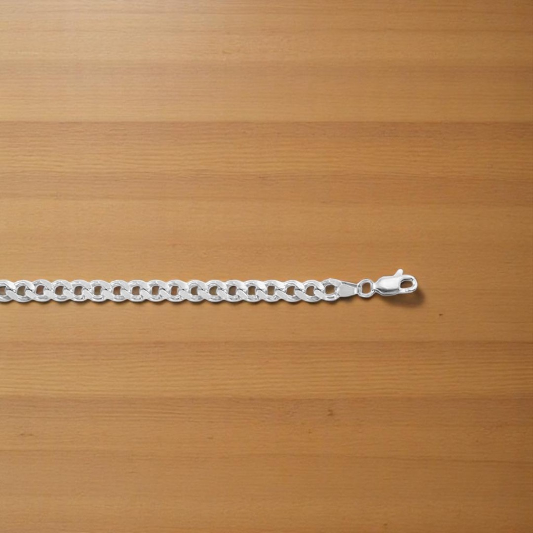 Pulsera Barbada de 18cm en Plata .925 