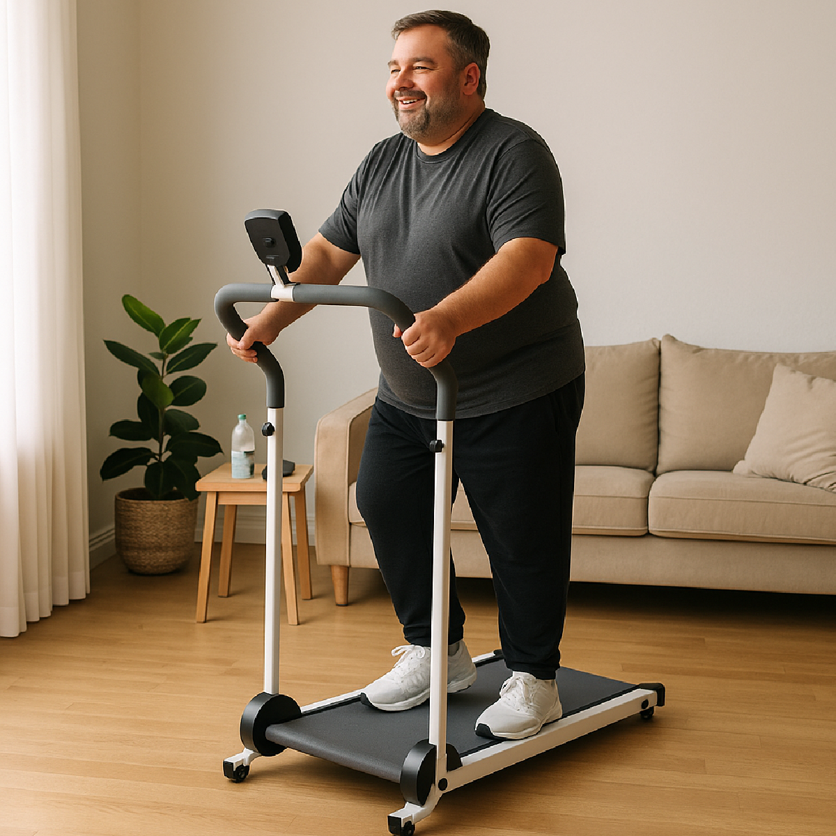 Caminadora Fitness 3 en 1 Plegable Quick Fit Pro Manual Blanca Gris con Bocina, Barras y Disco twister 