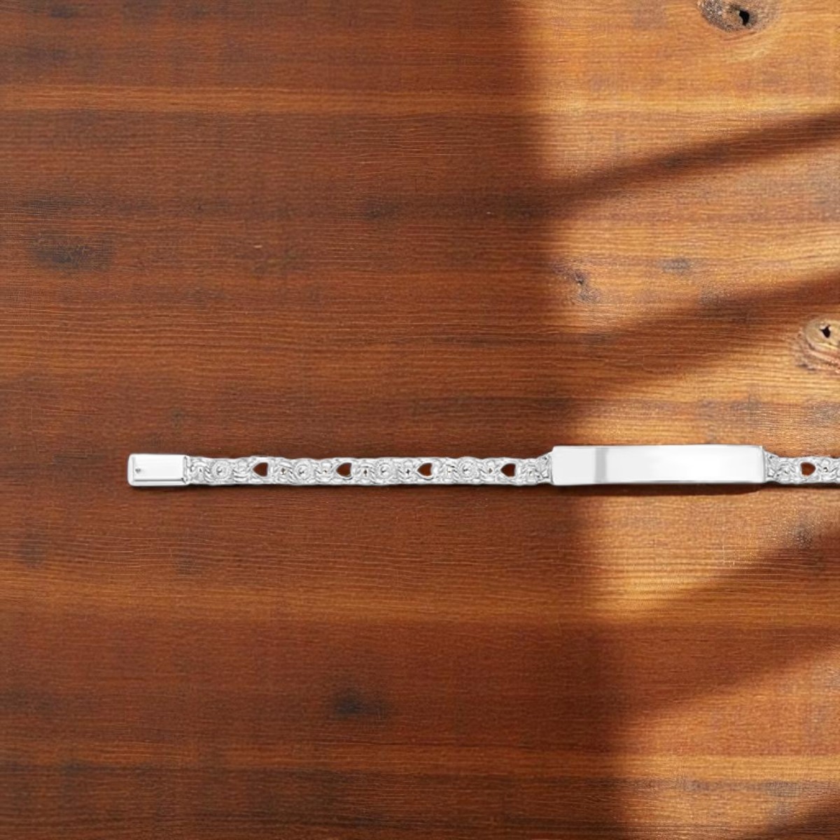 Esclava para Dama con Detalles de Corazones en Círculos de 18cm en Plata .925