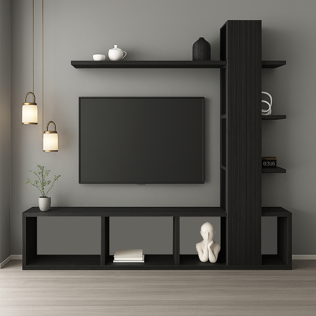 Mueble de TV Minimalista Ébano
