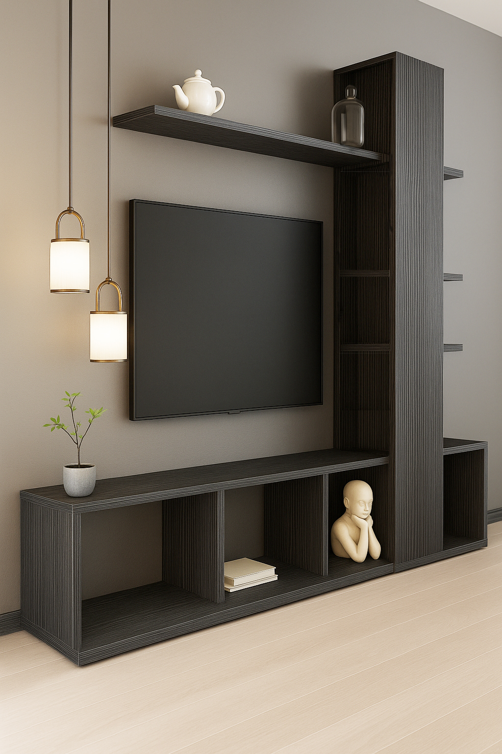 Mueble de TV Minimalista Ébano