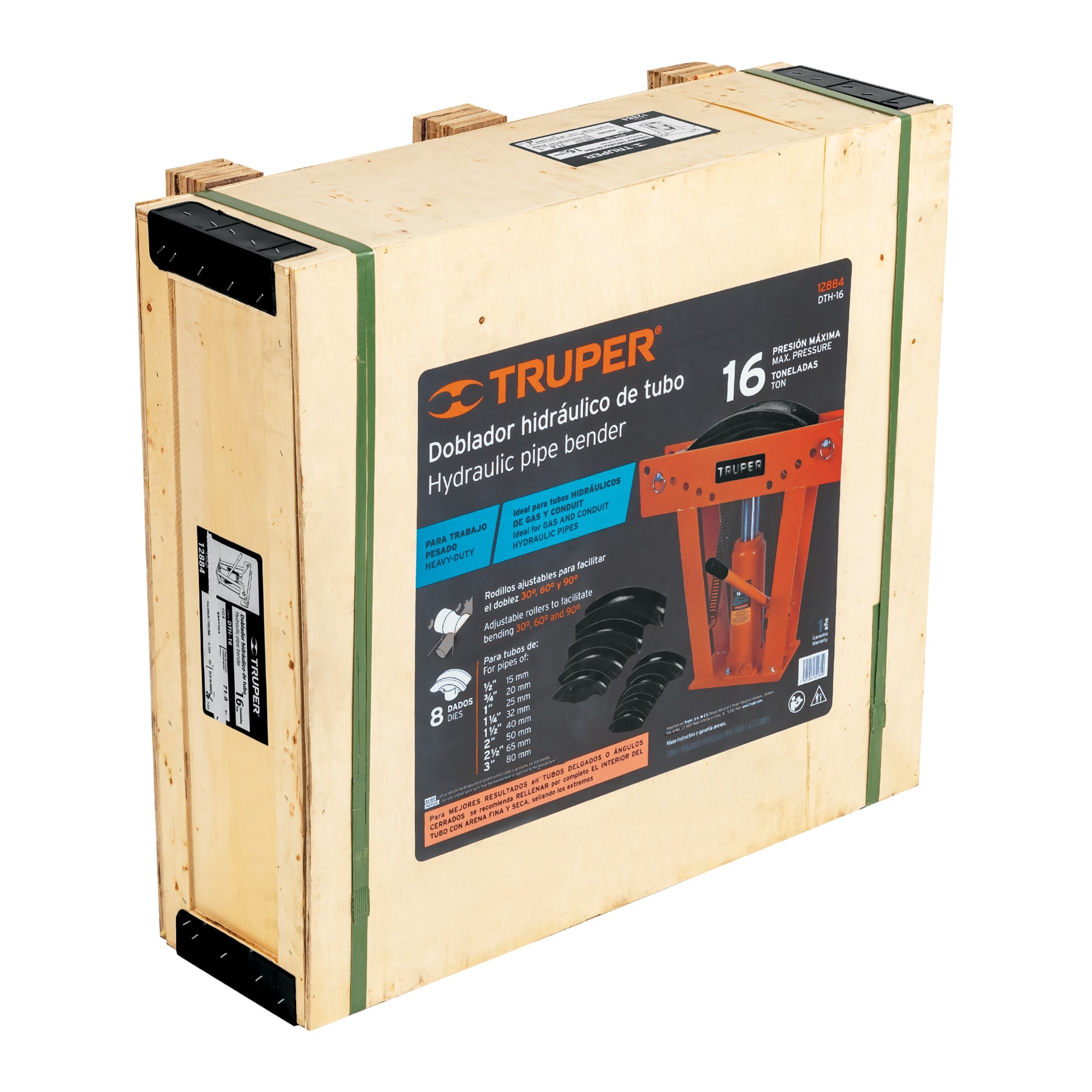 Doblador hidráulico para tubo, 16 ton, Truper