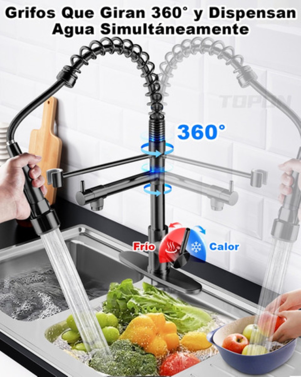"Grifo Monomando Fregadero Llave Mezcladora Tarja Cocina negro  "