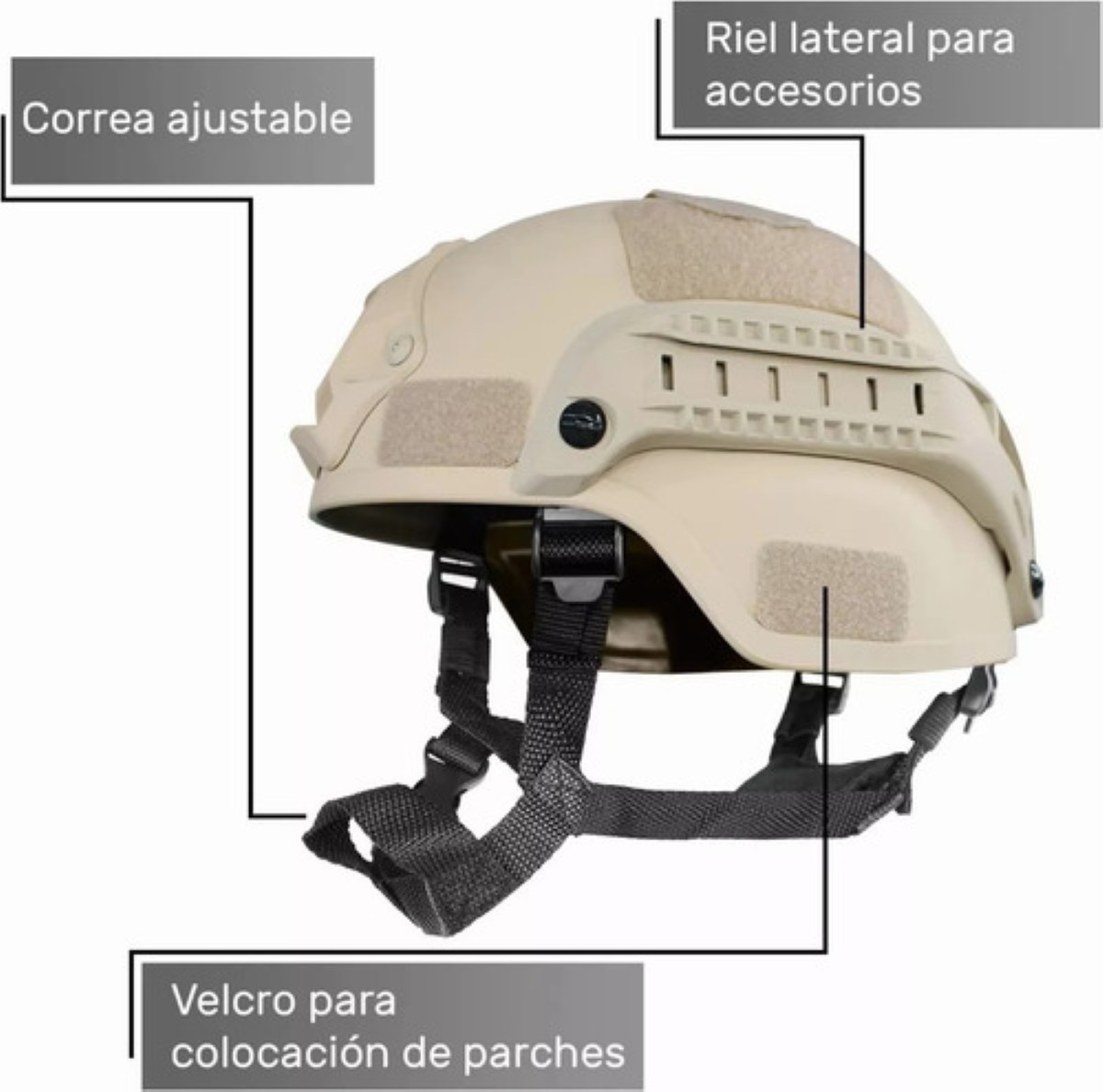 Casco Paintball Táctico Ajustable Para Militar Protección caqui