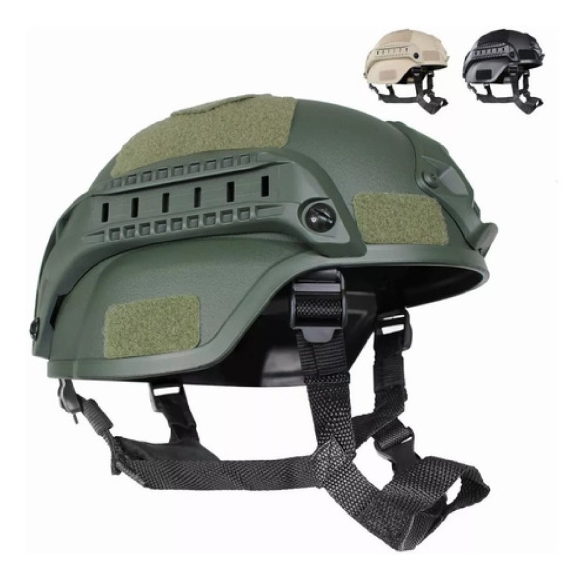 Casco Paintball Táctico Ajustable Para Militar Protección Verde militar 