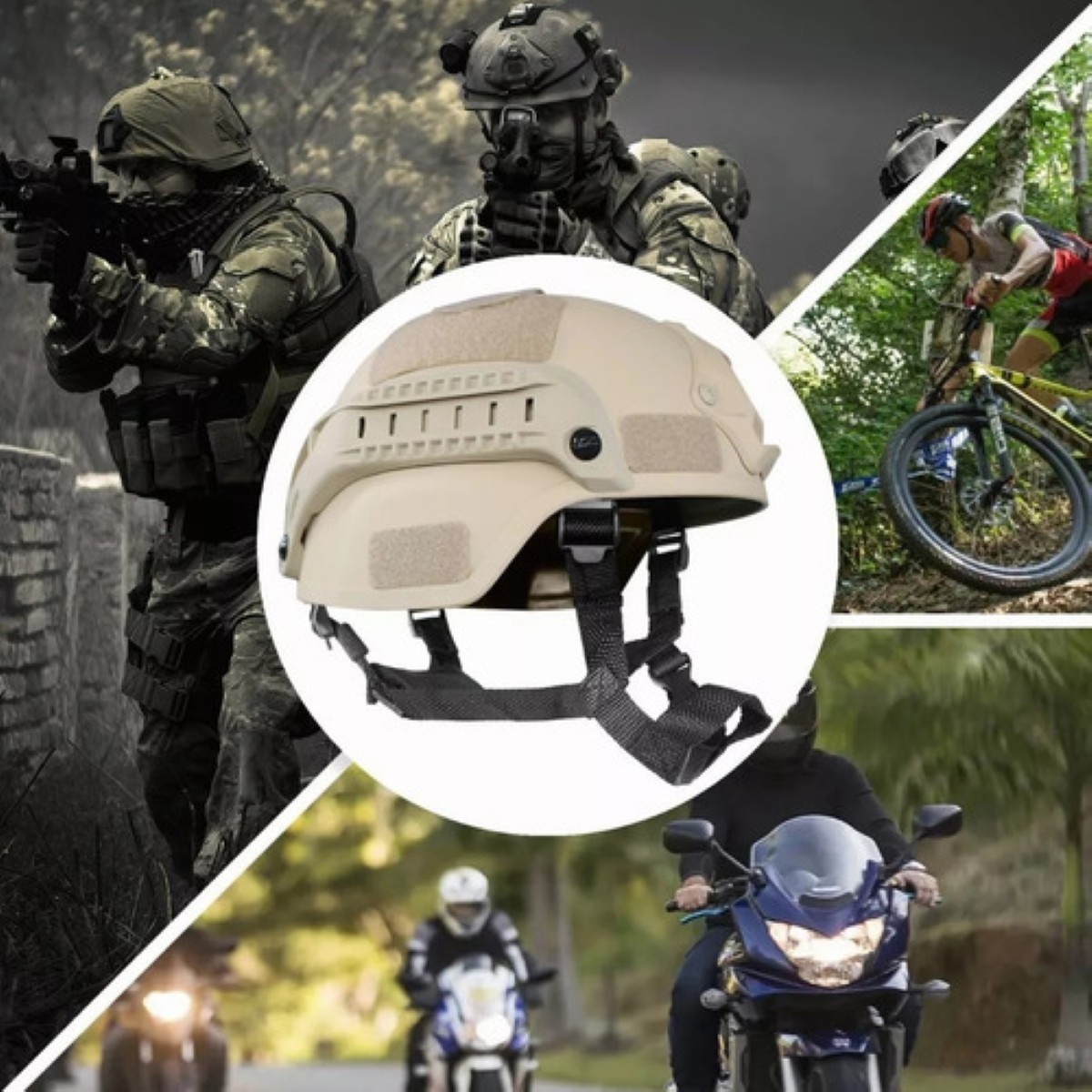 Casco Paintball Táctico Ajustable Para Militar Protección caqui